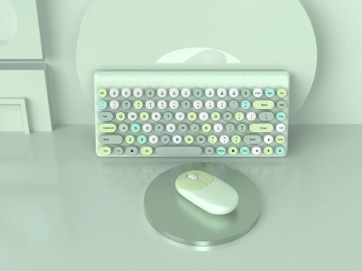 Retro Dot Keyboard and Mouse Set Wireless