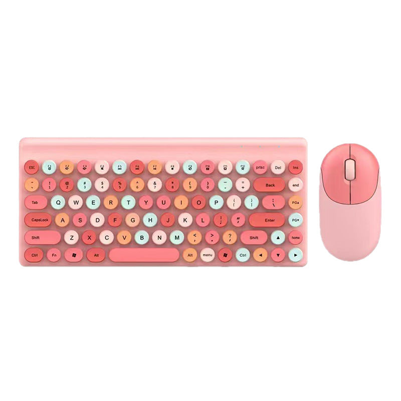 Retro Dot Keyboard and Mouse Set Wireless