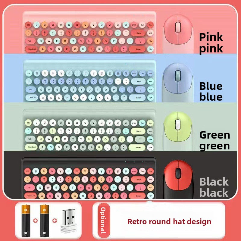 Retro Dot Keyboard and Mouse Set Wireless
